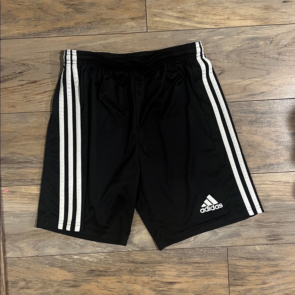 Adidas Black Shorts with White Accents